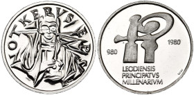 BELGIQUE, Royaume, Baudouin (1951-1993), module de 20 francs, 1980. Platine. Millénaire de la principauté de Liège. 8,00 g.
Flan poli
