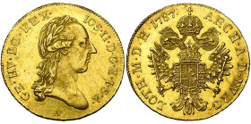SAINT EMPIRE, Joseph II (1765-1790), AV ducat, 1787 A, Vienne. D/ T. l. à d. R/ Aigle impériale couronnée. Her. 29; Jaeckel 21; Fr. 299. 3,48 g. Fines...