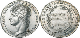 ITALIE, NAPLES, Joachim Murat (1808-1815), AR 12 carlini, 1810. Petite date. SICILIE au droit. M. 412; G. 2. Rare. Légèrement nettoyé.
Très Beau