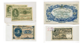 BELGIQUE, collection de 48 billets de 1 franc à 10000 francs, dont: 2 francs 1915; 5 francs 1915 (2), 1926 (rare); 20 francs 1907, 1909, 1915 (Rubens,...