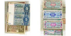 lot de 37 billets d'Allemagne (1935-1944, 24), France (10, dont 5 de la Chambre de Commerce de Belfort) et Japon (3).