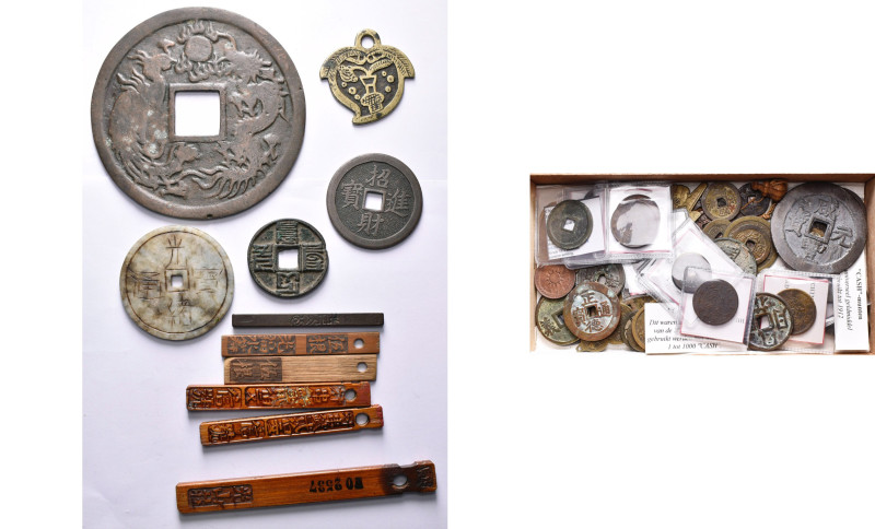 CHINA, lot of 59 cash and amulettes, from the Northern Song (2) dynasty to the 2...