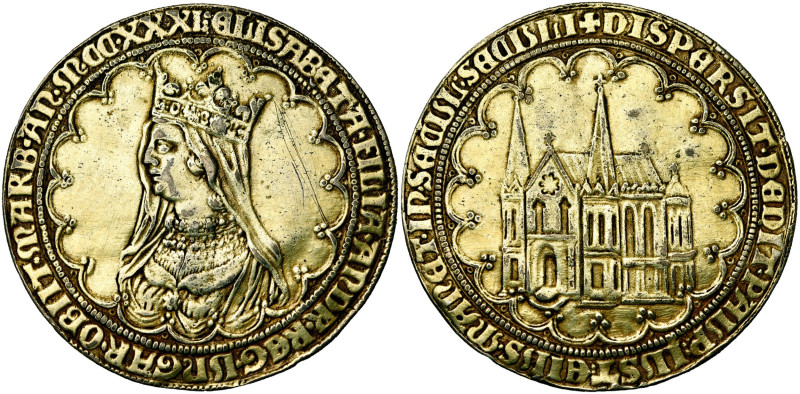 SAINT EMPIRE, AR doré médaille, s.d. (1619). Prager Judenmedaille. Elisabeth de ...