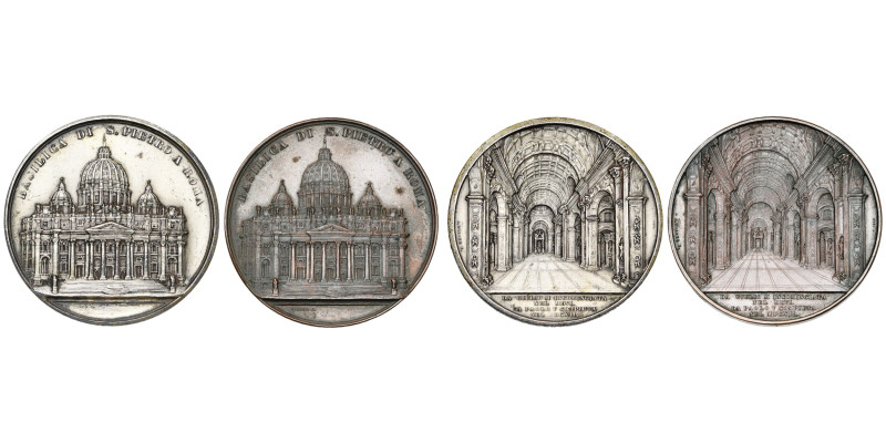 BELGIQUE, médaille, 1857, J. Wiener. Basilique Saint-Pierre de Rome. D/ Vue exté...