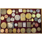 BELGIQUE, Royaume, lot de 43 médailles et plaquettes, dont: 1851, Jouvenel, Frère-Orban, ministre des finances; 1874, Hart, Cercle d'arboriculture de ...