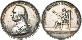 FINLANDE, AR médaille, 1804, Frumerie. Décès de l'historien Henrik Gabriel Porthan. D/ B. à g. R/ Porthan assis à g., ten. un rouleau. 31 mm Petits co...