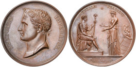 FRANCE, AE médaille, 1804 (an 13), Galle et Jeuffroy. Fêtes du couronnement impérial de Napoléon Ier. D/ T. l. à g. Lég. latine: NEAPOLIO- IMPERATOR. ...