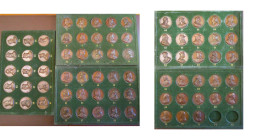 FRANCE, série de 73 médailles gravées par Caqué de 1835 à 1840, aux portraits des rois et souverains de France, de Pharamond à Louis-Philippe. AE, 52 ...