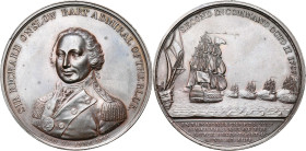GRANDE-BRETAGNE, AE médaille, 1797, Hancock. Victoire britannique sur la flotte néerlandaise à la bataille de Camperdown. D/ B. du vice-amiral Onslow ...