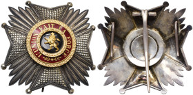 BELGIQUE, Ordre de Léopold, plaque de grand officier à titre civil, modèle unilingue en argent, sans nom de fabricant au revers.