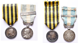 FRANCE, lot de 2 décorations: médaille du Dahomey, s.d. (1892, AR, 30 mm) et médaille coloniale, s.d. (1894), modèle marginal à l’épaule haute (quatre...