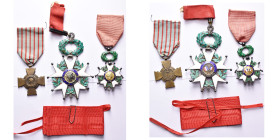 FRANCE, lot de 3 décorations: étoile de commandeur de l’Ordre de la Légion d’honneur, modèle de la 3e république (en vermeil, poinçons sur la bélière,...