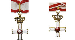 ORDRE DE MALTE, croix de commandeur de l’Ordre du Mérite (Crux Melitenses Bene Merenti), 2e modèle (1920), classe civile en vermeil. Dans un écrin de ...