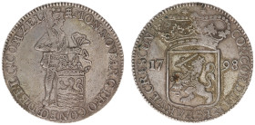 Bataafse Republiek (1795-1806) - Zeeland - Zilveren Dukaat 1798 struck over 1796 (Delm. 976 / Sch. 63a / R2) - VF/XF - very rare