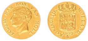 Koninkrijk Holland (Lodewijk Napoleon 1806-1810) - Gouden Dukaat 1809 - 3rd type (Sch. 132 / Delm. 1180) - 3.50 gram - Obv. Bust Lodewijk Napoleon to ...