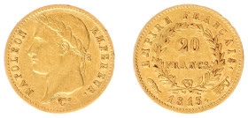 Nederland onder Napoleon (1810-1813) - 20 Francs 1813 mm. Flag (Sch. 164) - VF