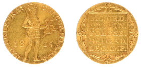 Koninkrijk NL Willem I als Soeverein-vorst (1813-1815) - Gouden dukaat 1815 muntteken wapenschild van de stad Utrecht (Sch. 201) - XF, slightly bent