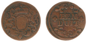 Koninkrijk NL Willem I (1815-1840) - Bleyensteinse Duit ND (Sch. 382bis / KM 32) - Obv. 2 Lions holding crowned oval shield / Rev. 'EEN DUIT' - VF