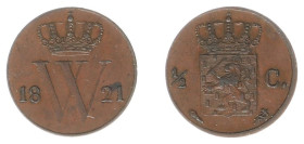 Koninkrijk NL Willem I (1815-1840) - ½ Cent 1822 U (Sch. 353) - VF/XF