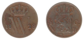 Koninkrijk NL Willem I (1815-1840) - ½ Cent 1828 B (Sch. 373) -good Fine
