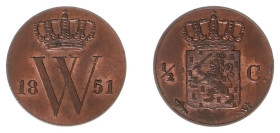 Koninkrijk NL Willem I (1815-1840) - ½ Cent 1851 (Sch. 704) - a.UNC