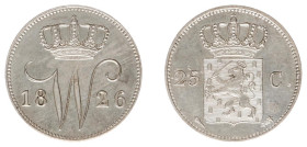 Koninkrijk NL Willem I (1815-1840) - 25 Cent 1826 U (Sch. 290) - XF/UNC
