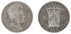 Koninkrijk NL Willem I (1815-1840) - ½ Gulden 1818 U (Sch. 279/R) - a.VF, rare (mintage 50.558 pcs)