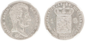 Koninkrijk NL Willem I (1815-1840) - 1 Gulden 1823 U (Sch. 263) - in NGC slab XF Details, Cleaned
