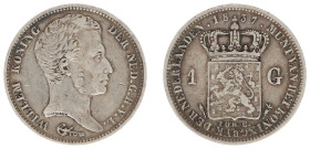 Koninkrijk NL Willem I (1815-1840) - 1 Gulden 1837 (Sch. 268) - a.VF