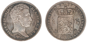 Koninkrijk NL Willem I (1815-1840) - 1 Gulden 1837 (Sch. 268) - UNC, fine patina