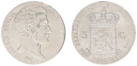 Koninkrijk NL Willem I (1815-1840) - 3 Gulden 1821 U (Sch. 243) - VF, struck with crack in stamp and light edge damage