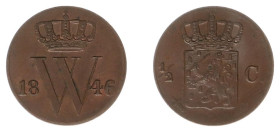 Koninkrijk NL Willem II (1840-1849) - ½ Cent 1846 (Sch. 540) -VF+
