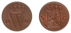 Koninkrijk NL Willem II (1840-1849) - ½ Cent 1846 (Sch. 540) - good XF