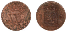 Koninkrijk NL Willem III (1849-1890) - 1 Cent 1863 (Sch. 688) - a.UNC, some discolouring