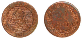 Koninkrijk NL Willem III (1849-1890) - 2½ Cent 1881 (Sch. 681) - UNC