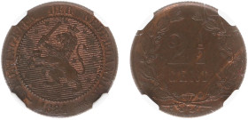 Koninkrijk NL Willem III (1849-1890) - 2½ Cent 1881 (Sch. 681) - in NGC slab MS64 BN