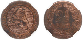 Koninkrijk NL Willem III (1849-1890) - 2½ Cent 1886 (Sch. 684) - in NGC slab MS62 RB