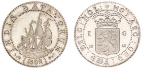 Nederlands-Indië - Bataafse Republiek (1799-1806) - Munten te Enkhuizen geslagen - Scheepjesgulden 1802 RESTRIKE 1968 (cf. Scho. 488) - 12.38 gram - s...