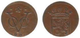 Nederlands-Indië - Bataafse Republiek (1799-1806) - Holland - Duit 1802 OVER incomplete date 17.. mm. Rose = Dordrecht (Scho. -, vgl. Scho. 499 / Pass...