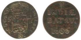 Nederlands-Indië - Bataafse Republiek (1799-1806) - Overijssel - Duit 1806 mm. Eagle (Scho. 517b R / Passon -, cf. Passon 22.6) - OKATE in legend in s...