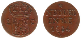 Nederlands-Indië - Nederlands-Indisch Gouvernement (1816-1949) - 2 Cent 1834 V mmt. De Vogel - mooi uitgevoerde inlandse IMITATIE UIT DE TIJD met zeer...