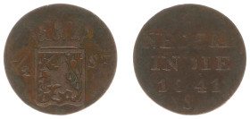 Nederlands-Indië - Nederlands-Indisch Gouvernement (1816-1949) - ½ Stuiver 1841 S(uermondt) - Hybride - met de KZ van een 2 Cent stuk (Scho. 636 / Sch...