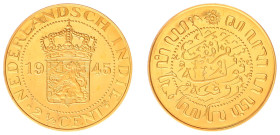 Nederlands-Indië - Nederlands-Indisch Gouvernement (1816-1949) - 2½ Cent 1945 gold, medallic issue (cf. Scho. 932) numbered 36 - 12,96 gram - proof