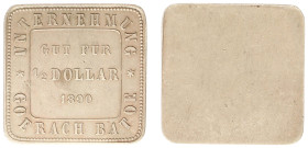 Plantagegeld / Plantation tokens - Goerach Batoe - 1/2 Dollar 1890 (LaBe 82 / LaWe 88) - Square - Obv. Value within square + Unternehmung Goerach Bato...