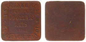 Plantagegeld / Plantation tokens - Goerach Batoe - 1 Dollar 1890 (LaBe 85 / LaWe 95a) - Obv. Value,date. Legend : Unternehmung Goerach Batoe / Rev. Pl...