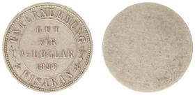 Plantagegeld / Plantation tokens - Kisaran - 1/2 Dollar 1888 (LaBe 114 / LaWe 135-137) - Obv. Value within cirkel + Unternehmung Kisaran / Rev: Plain ...
