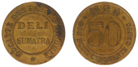 Plantagegeld / Plantation tokens - Societe des Tabacs de Deli - 50 cents 1888 - 1894 (LaBe 227 (this coin) / LaWe 326 / Scho. 1032) - Obv. Deli Sumatr...