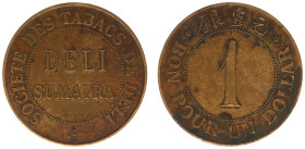 Plantagegeld / Plantation tokens - Société des Tabacs de Deli - 1 Dollar c.1888-c.1894 (LaBe 226 / LaWe 325) - Obv. Deli Sumatra in two lines. Legend:...