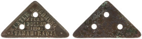 Plantagegeld / Plantation tokens - Tanah Radjah - 1 Dollar 1890 (LaBe 289 R1 / LaWe 440) - Triangular - Obv. Value within triangular + Unternehmung Ta...
