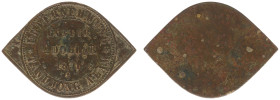 Plantagegeld / Plantation tokens - Tandjong Alam - ½ Dollar 1891 (LaBe 307 / LaWe 464a / Scho. -) - Obv. Eye-shape alpaca “Gut für ½ dollar”, 1891 / R...